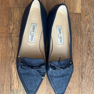 Jimmy Choo Dark Blue Textured Loafers
